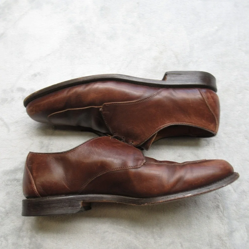 Allen Edmonds Burton Dress Shoes Men 9.5 3E Brown Leather Bicycle Blucher USA